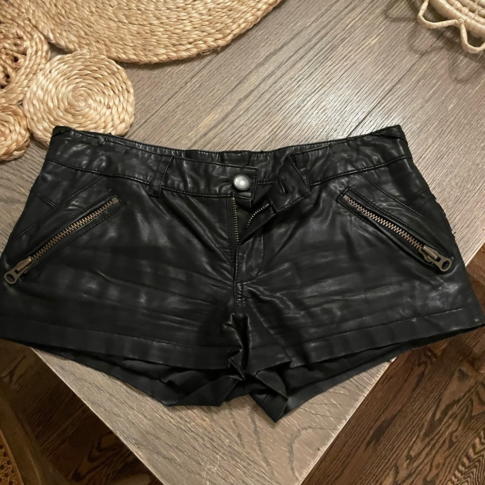 Free People Leather Shorts